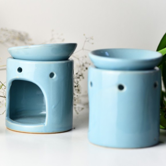 KOMINEK CERAMICZNY NA OLEJEK OLEJKI ETERYCZNE wosk BŁĘKITNY