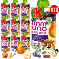 KUBUŚ IMMUNO mus BEZ CUKRU ODPORNOŚĆ GRUSZKA CZARNY BEZ JABŁKO 100g x10 1KG