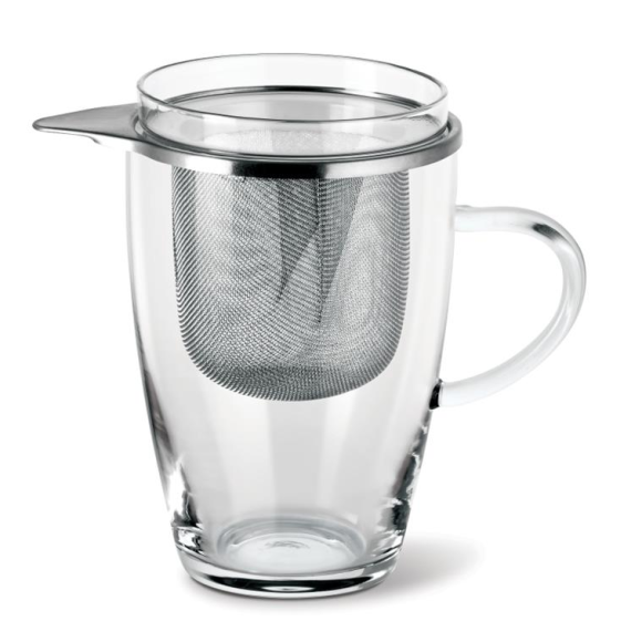 SZKLANKA Z METALOWYM ZAPARZACZEM żaroodporna 350ml