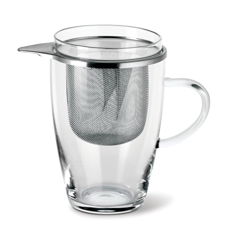 SZKLANKA Z METALOWYM ZAPARZACZEM żaroodporna 350ml