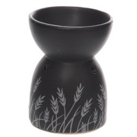 KOMINEK CERAMICZNY na olejki CZARNY z TRAWĄ pomysł prezent