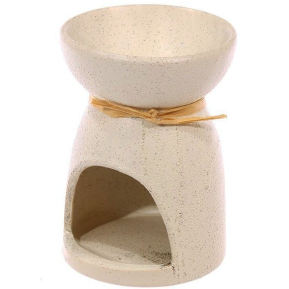 KOMINEK CERAMICZNY na olejki zapachy woski KREMOWY z