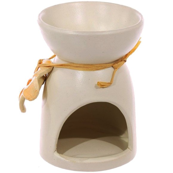 KOMINEK CERAMICZNY na olejki zapachy woski KREMOWY z