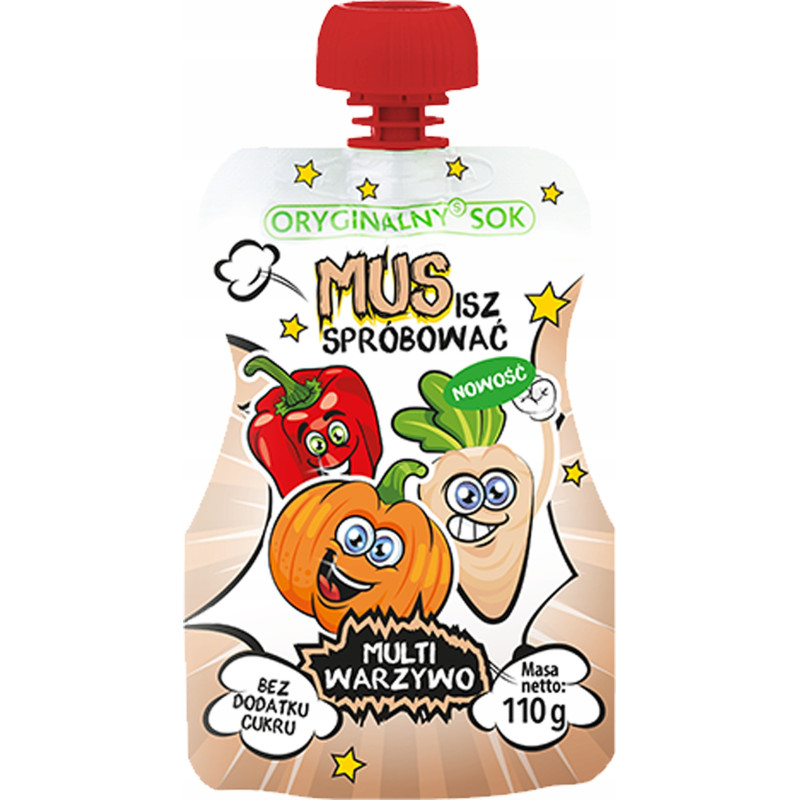 MUS WARZYWNY MULTIWARZYWO Biała Marchew Dynia Papryka 110g x15szt 1,65KG