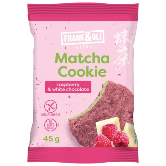 Frank&Oli CIASTKO MATCHA MALINA BIAŁA CZEKOLADA bez dodatku
