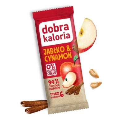 Dobra kaloria BATON JABŁKO CYNAMON 6 SKŁADNIKÓW bez cukru