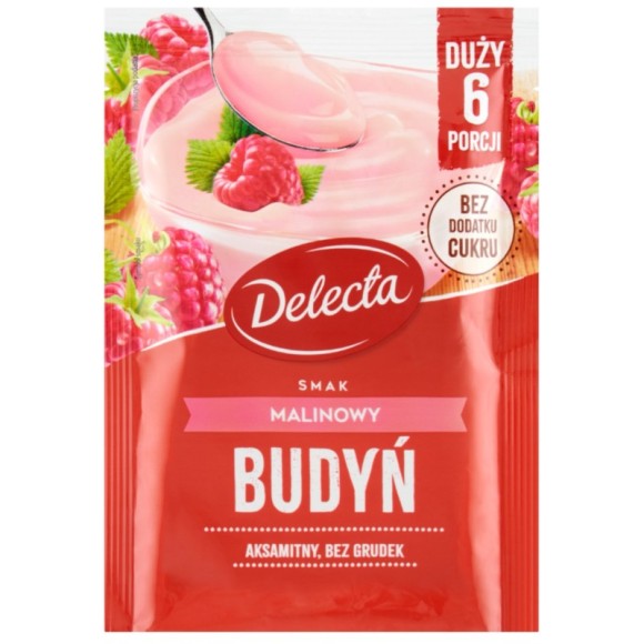 BUDYŃ SMAK MALINOWY MALINA duży 64g na 6 PORCJI bez dodatku