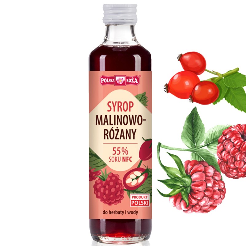 Polska Róża Domowy Naturalny SYROP MALINOWO RÓŻANY malina