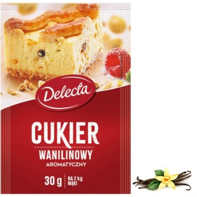 DELECTA CUKIER WANILINOWY AROMATYCZNY 30G duże na 2KG mąki