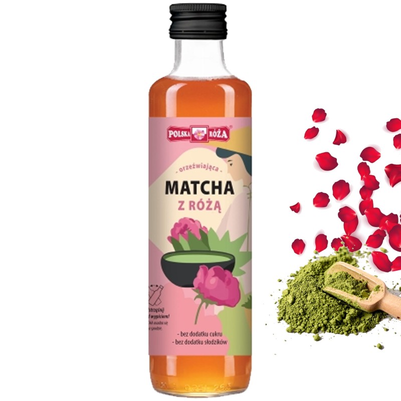 Polska Róża orzeźwiająca HERBATA MATCHA RÓŻANA owoce róży