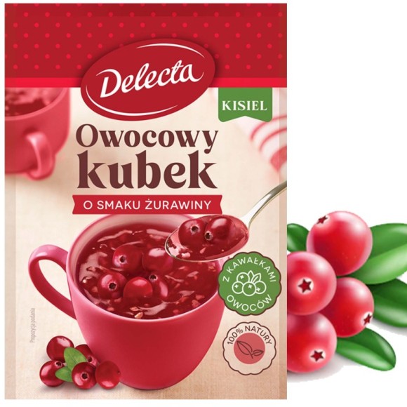 Delecta OWOCOWY KUBEK KISIEL INSTANT żurawinowy
