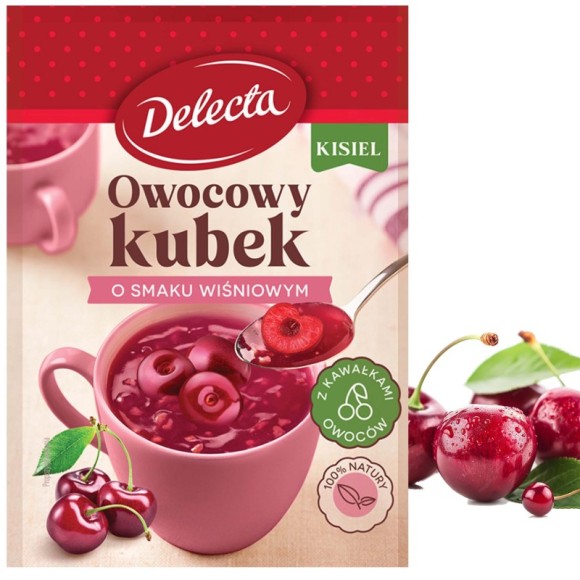 Delecta OWOCOWY KUBEK KISIEL INSTANT wiśniowy 30g