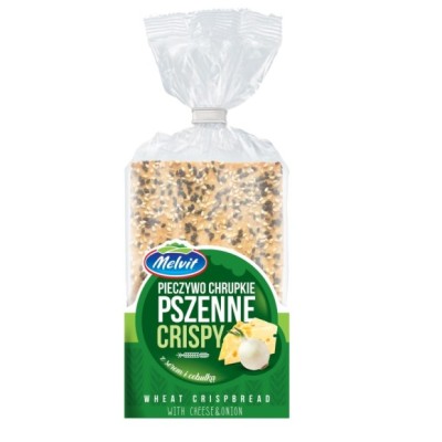 Melvit CRISPY pieczywo chrupkie z SEREM i CEBULKĄ serowo
