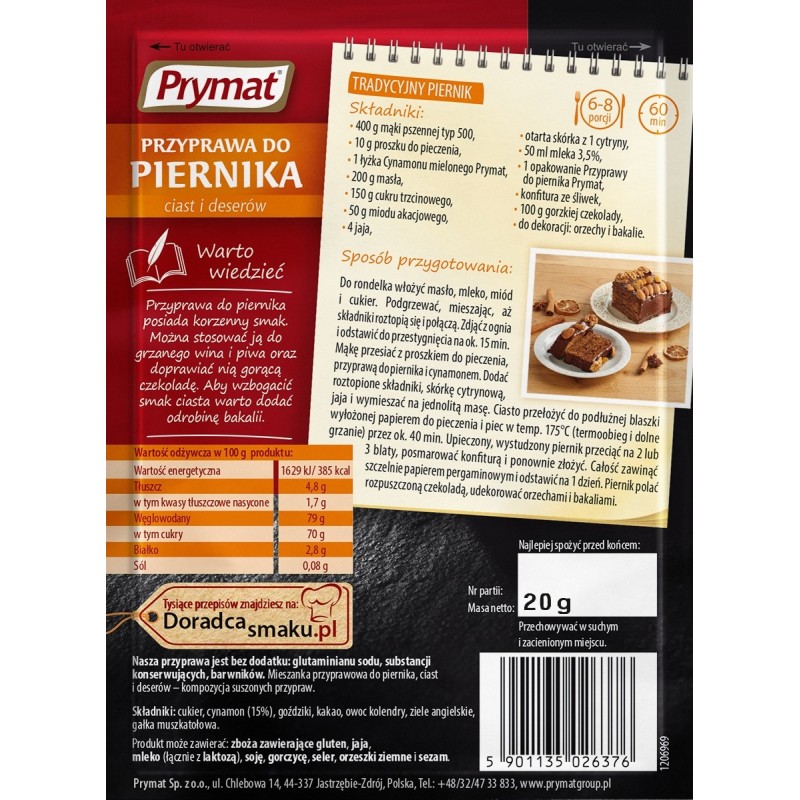 Prymat PRZYPRAWA DO PIERNIKA CIAST I DESERÓW mieszanka