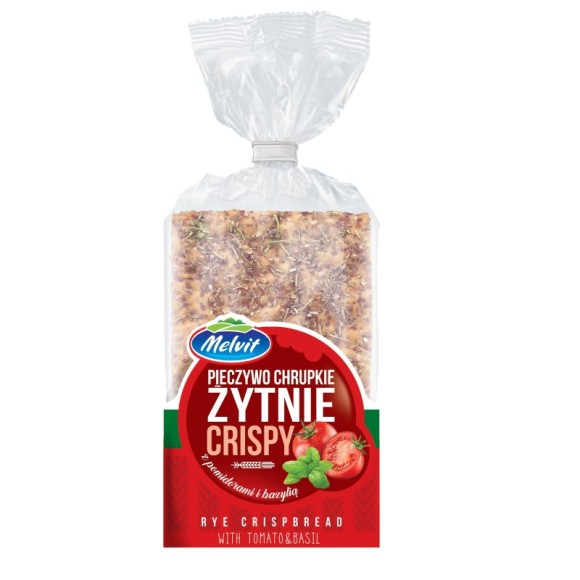 Melvit CRISPY pieczywo chrupkie ŻYTNIE z POMIDORAMI i