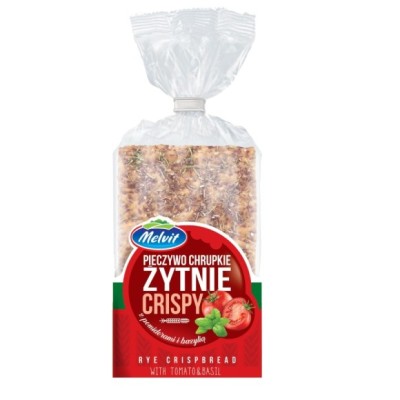 Melvit CRISPY pieczywo chrupkie ŻYTNIE z POMIDORAMI i