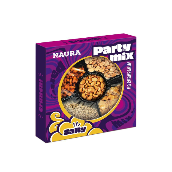 Naura tacka z przekąskami PARTY MIX orzechy ziarna bób 250G