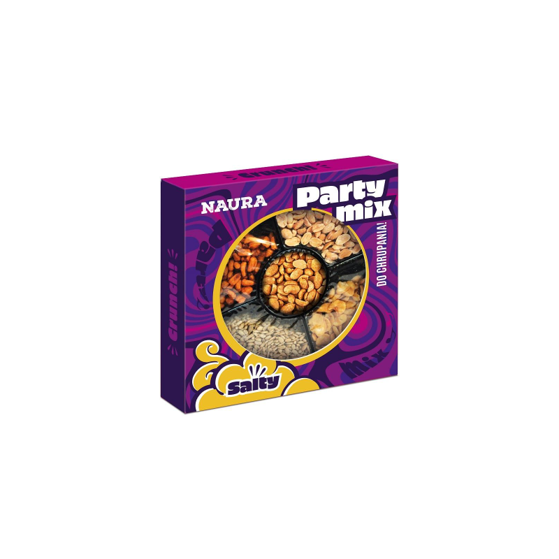 Naura tacka z przekąskami PARTY MIX orzechy ziarna bób 250G