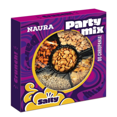 Naura tacka z przekąskami PARTY MIX orzechy ziarna bób 250G
