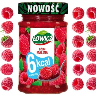 Łowicz DŻEM o smaku MALINOWYM MALINA niskokaloryczny 6 KCAL