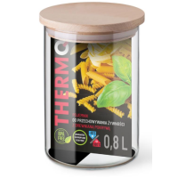 POJEMNIK SZKLANY z drewnianą POKRYWĄ 800ml szkło