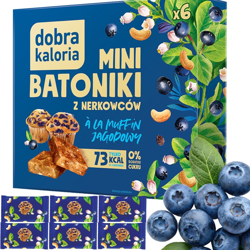 Dobra kaloria MINI BATONY ORZECHOWE smak MUFFIN JAGODOWY
