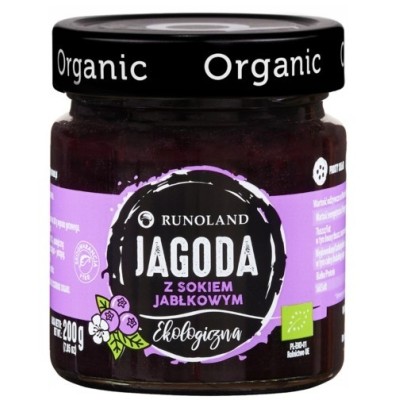 Runoland JAGODA z sokiem JABŁKOWYM eko organic DŻEM BEZ