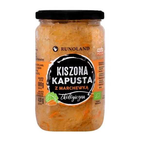 Runoland KAPUSTA KISZONA z MARCHEWKĄ ekologiczna 680g