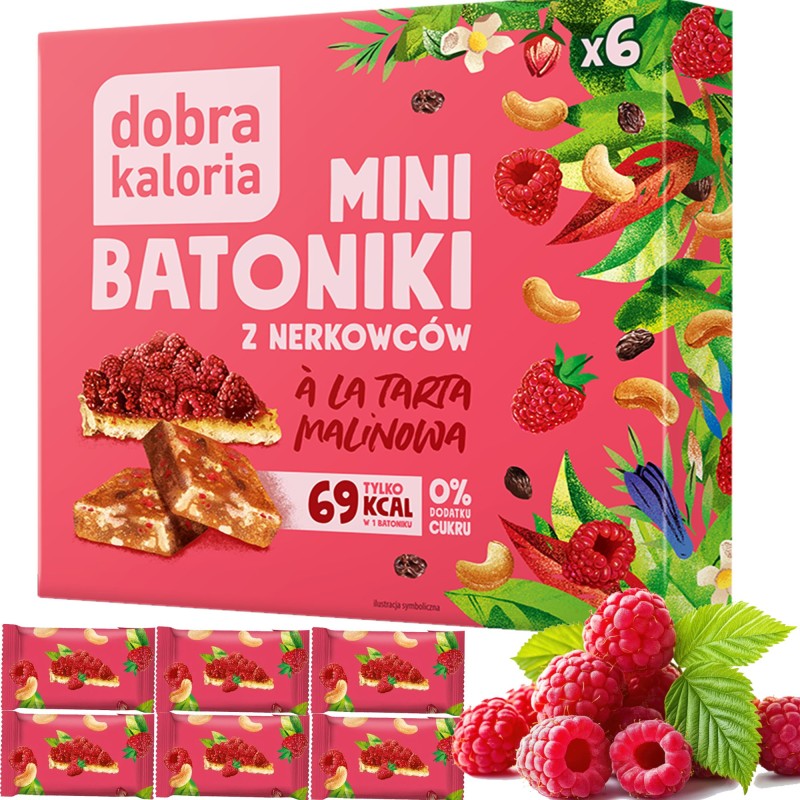 Dobra kaloria MINI BATONIKI z nerkowców TARTA MALINOWA bez