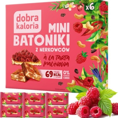 Dobra kaloria MINI BATONIKI z nerkowców TARTA MALINOWA bez