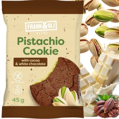 Frank&Oli CIASTKO PISTACJA BIAŁA CZEKOLADA KAKAO bez cukru