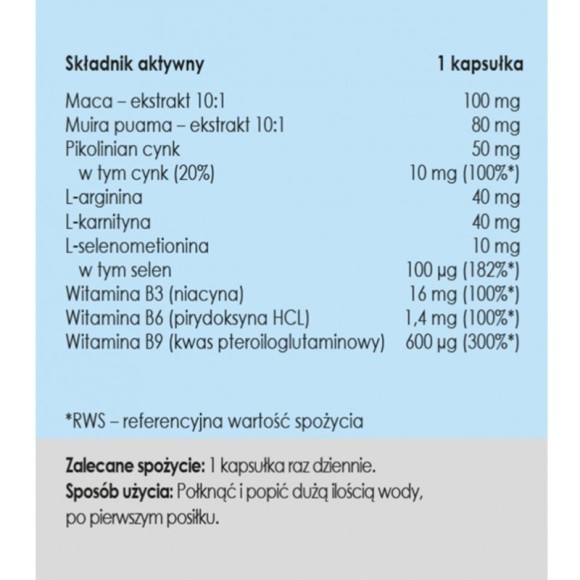 YANGO Panaseus PŁODNOŚĆ DLA MĘŻCZYZN 50 kapsułek