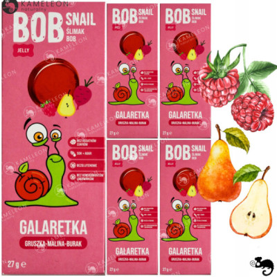 ŚLIMAK BOB JELLY GALARETKA przekąska bez cukru GRUSZKA MLINA 27g x5 135G
