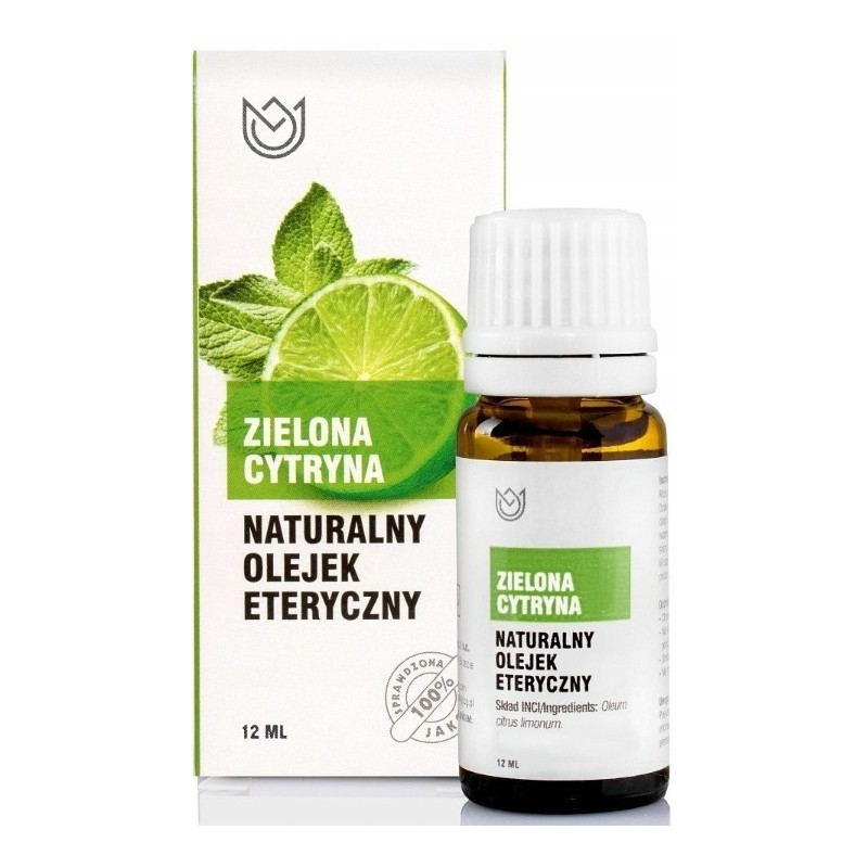 Naturalny OLEJEK ETERYCZNY 100% ZIELONA CYTRYNA cytrus 10ml