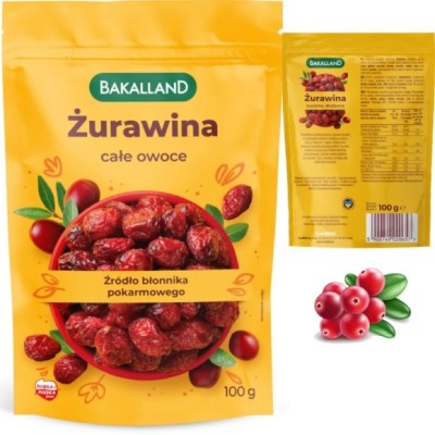 Bakalland ŻURAWINA CAŁE OWOCE 100G