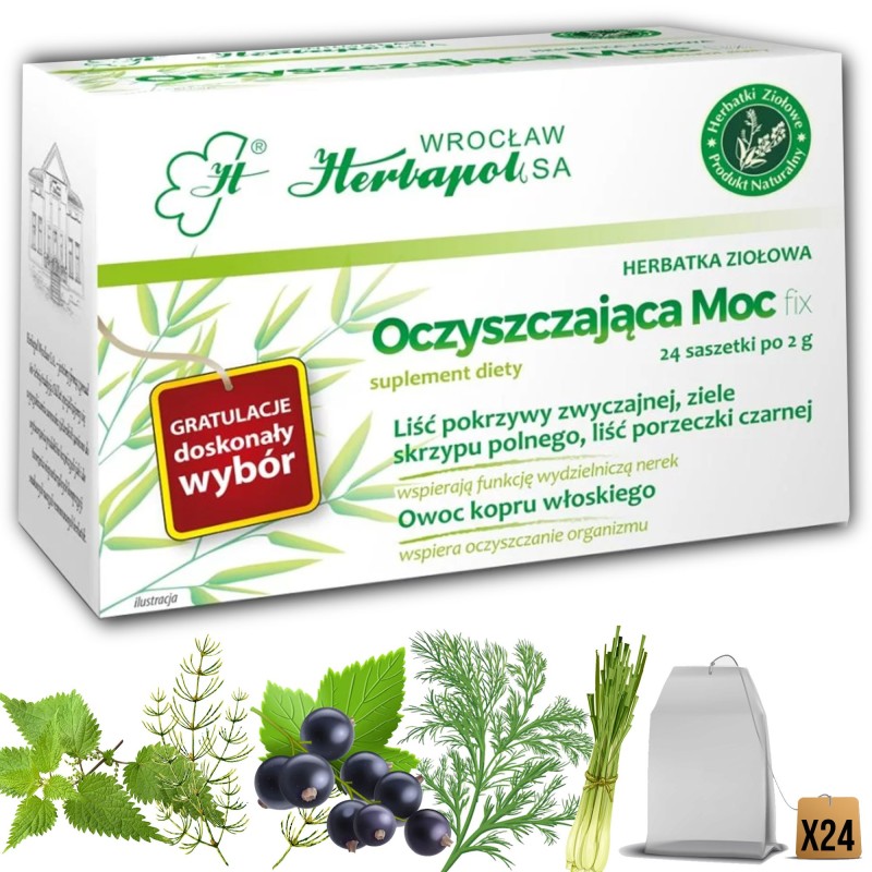 HERBAPPOL Oczyszczająca moc ziołowa herbata 24 saszetki