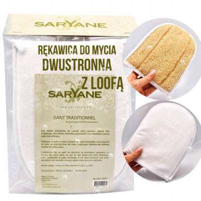 MYJKA RĘKAWICA DWUSTRONNA do mycia z gąbką LOOFAH
