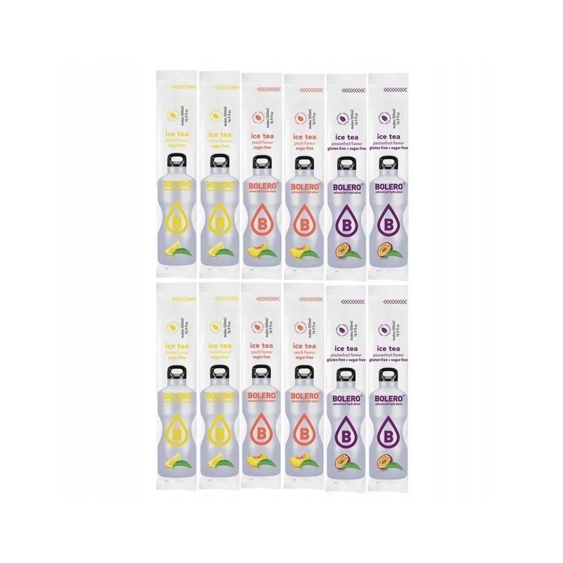 12X BOLERO DRINK NAPÓJ w proszku 3G ICE TEA MIX ZESTAW