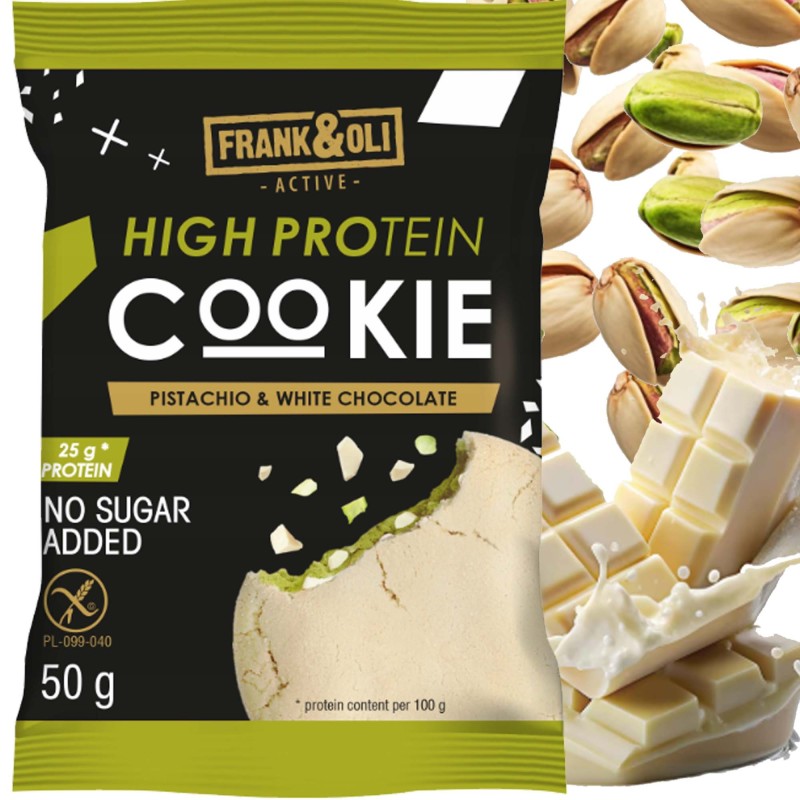 Frank&Oli CIASTK\ECZKO PROTEINOWE be glutenu PISTACJA BIAŁA