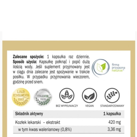 Yango KOZŁEK LEKARSKI WALERIANA wsparcie LĘK NERWICA SEN 90