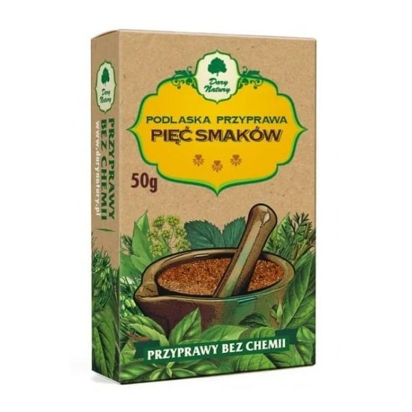 Dary Natury PIĘĆ SMAKÓW przyprawa BEZ CHEMII 50g kartonik