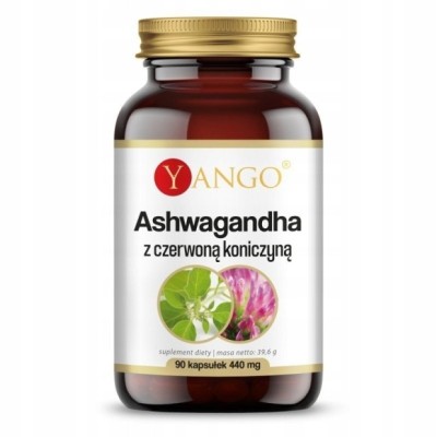 Yango ASHWAGANDHA Z CZERWONĄ KONICZYNĄ 90kaps wsparcie