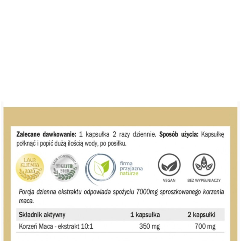 Yango MACA Ekstrakt wsparcie ZMĘCZENIE STRES SPRAWNOŚC