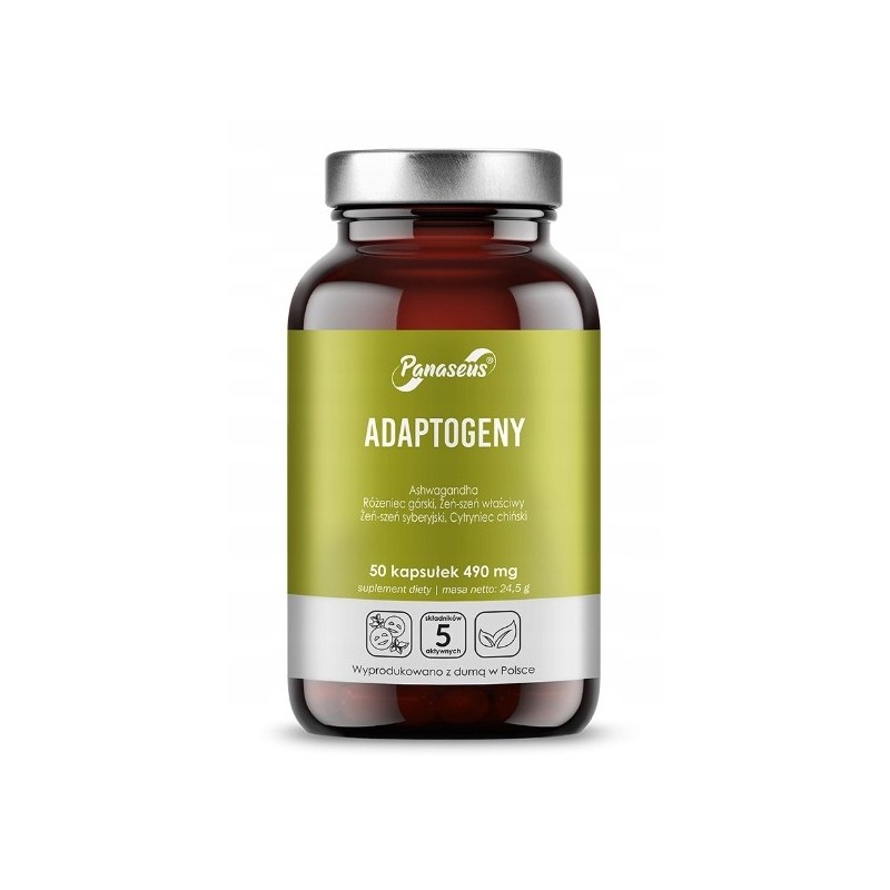 YAngo Panaeus ADAPTOGENY 50 kapsułek ASHWAGANDHA ŻEŃ-SZEŃ
