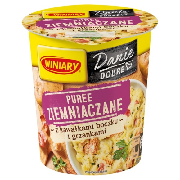 Winiary PUREE ZIEMNIACZANE Z KAWAŁKAMI BOCZKU I GRZANKAMI