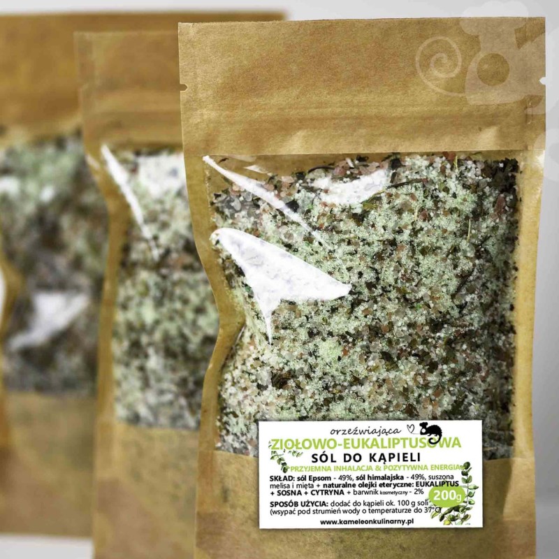 KAMELEON KULINARNY sól do kąpieli ZIOŁOWO-EUKALIPTUSOWA 200g