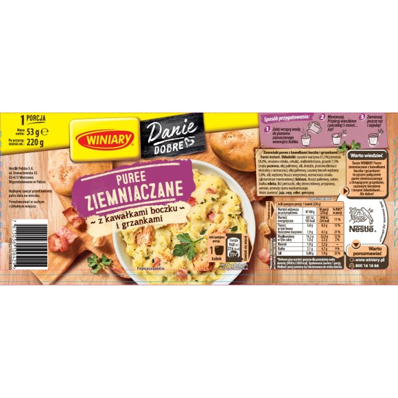 Winiary PUREE ZIEMNIACZANE Z KAWAŁKAMI BOCZKU I GRZANKAMI