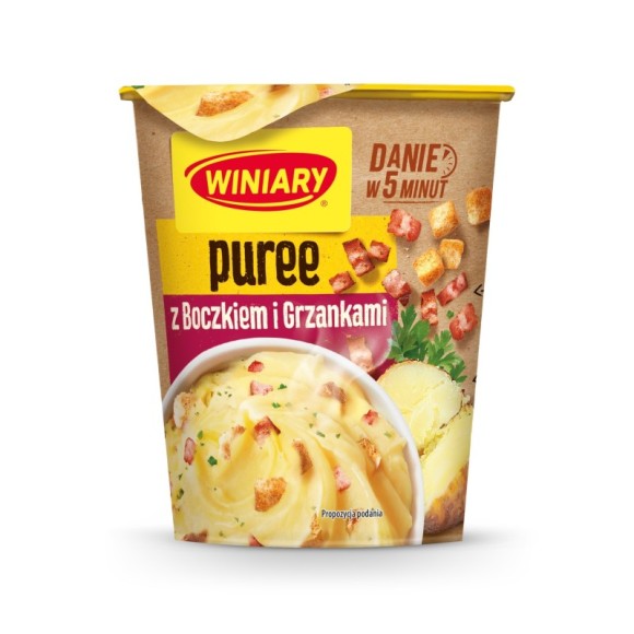 Winiary PUREE ZIEMNIACZANE Z KAWAŁKAMI BOCZKU I GRZANKAMI