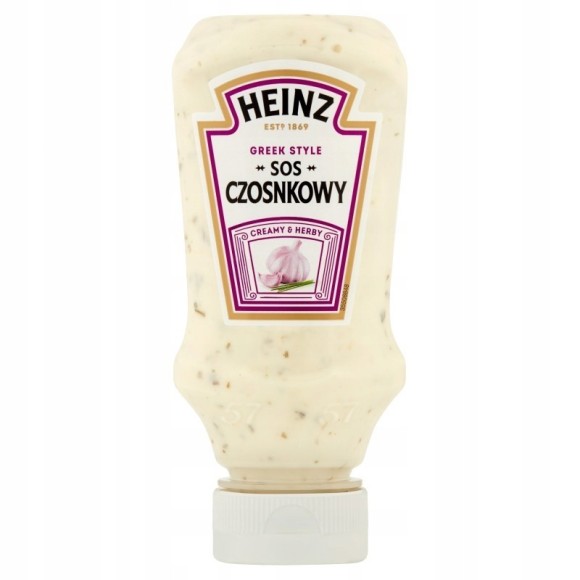 HEINZ SOS CZOSNKOWY Greek style 220ml DO MIĘS ZAPIEKANEK