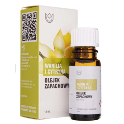 OLEJEK ZAPACHOWY eteryczny WANILIA I CYTRYNA 10ml waniliowy